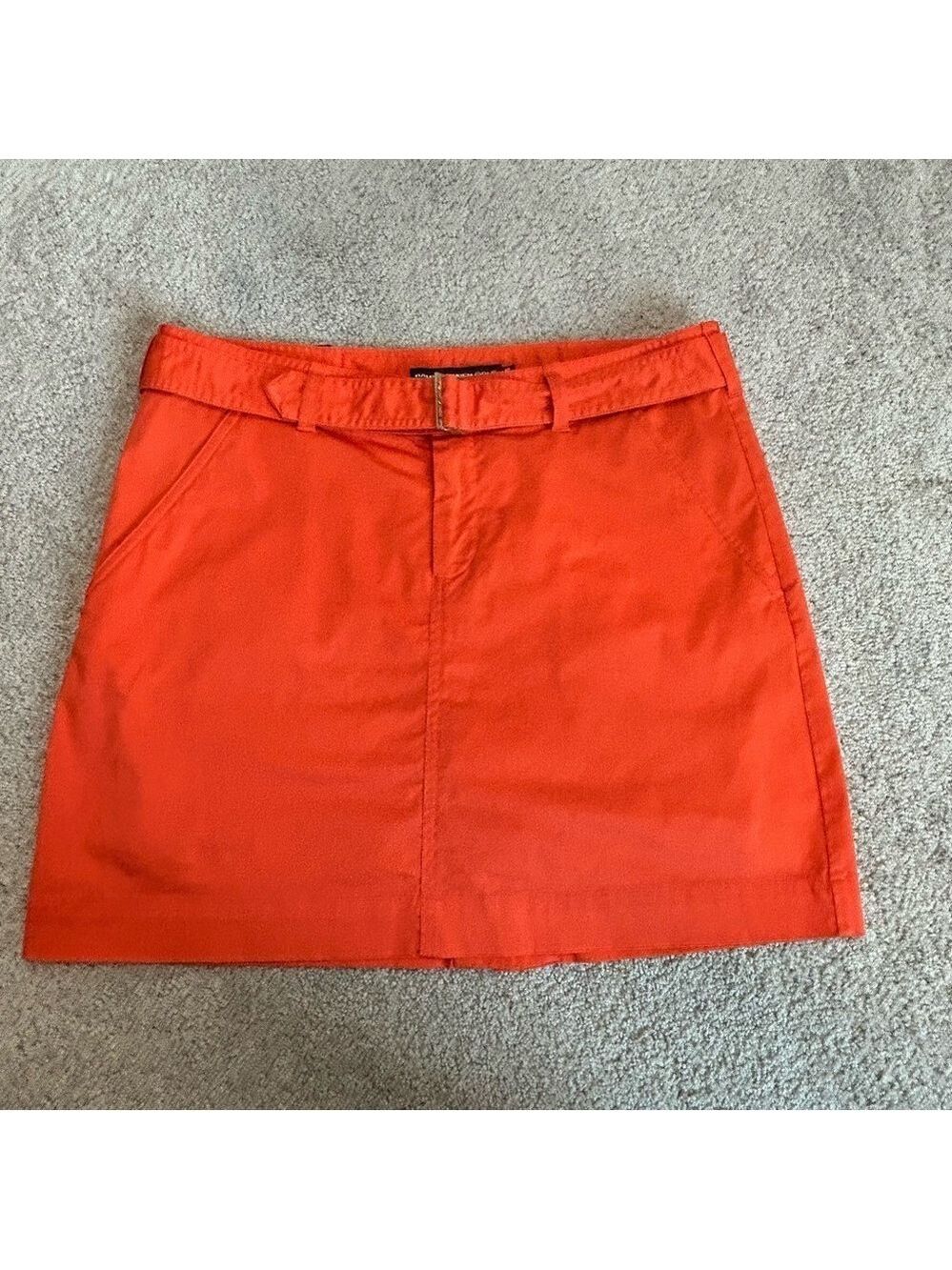Ralph Lauren golf bright orange belted mini skirt skort Sz 10 - Picture 12 of 13